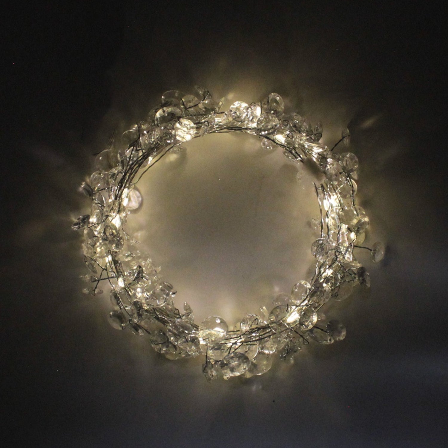 a lit wrapped cord of fairy lights
