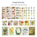 Vintage flower stickers on a white background