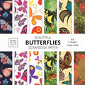 Butterfly Decorative Craft Paper Book – 8x8 Single‑Sided Scrapbook & Journaling Sheets