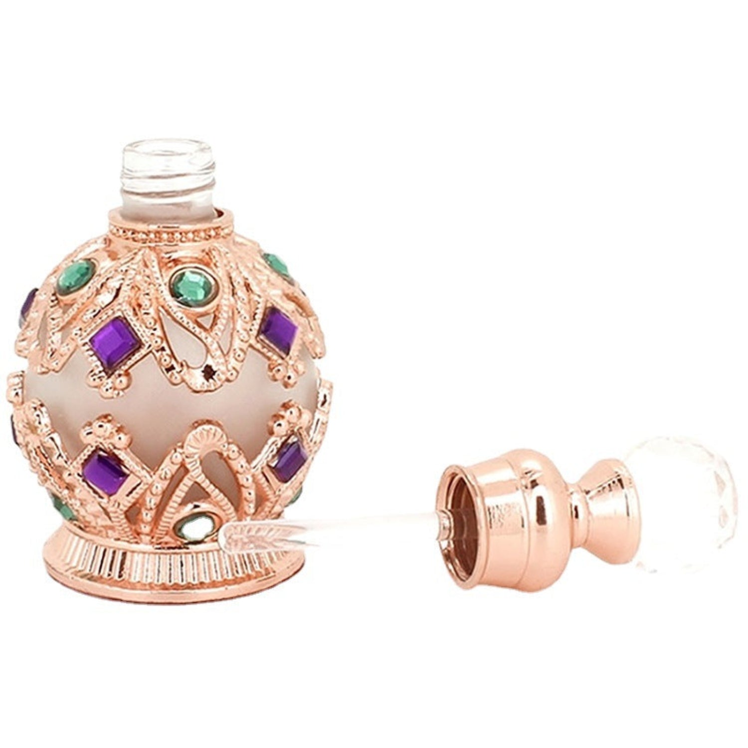 rose gold bottle on a white background